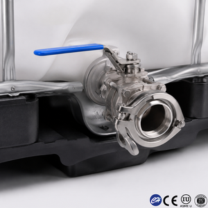 Réservoir de stockage de liquides en acier inoxydable SUS304 de 1000 L avec cadre en acier galvanisé et palette pour chariot élévateur - Product Image 3