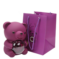 Nouveau coffret cadeau de bijoux d'ours Rose rotatif rouge préservé à chaud avec collier rond cadeaux pour femmes maman femme saint valentin