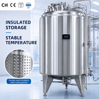 Réservoir de nettoyage CIP en acier inoxydable 300L-5000L SS304, système CIP sanitaire avec chauffage, certifié ASME CE, fabrication en usine