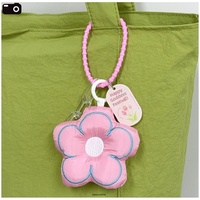 Porte-clés de sac à dos en peluche avec petit pendentif fleur, style coréen chic minimaliste Instagram, coloré et mignon, motif floral