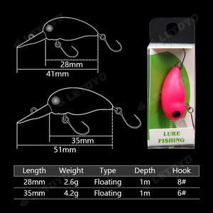 LETOYO 2,6g/4,2G señuelo de manivela Mini señuelos de <span class=keywords><strong>trucha</strong></span> flotante ojo <span class=keywords><strong>grande</strong></span> gancho único portátil pequeño caparazón de huevo Goby Crank Bait - Product Image 2