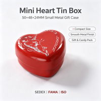 Mini boîte en fer blanc en forme de cœur pour bonbons, chocolats, biscuits, snacks, emballage alimentaire avec impression de logo personnalisé