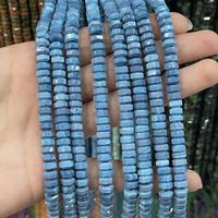 Jinstone 3x6mm Pierre Naturelle Turquoise Bleue Facettée Hexagonale en Forme de Roue de Boussole, Perles en Vrac pour Fabrication de Colliers, Bracelets et Bijoux DIY, Vente en Gros