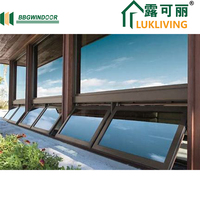 Lukliving toutes les tailles Style étanche en verre trempé Protection contre la pluie en aluminium auvent Windows pour la conception de verre de fenêtre de maison