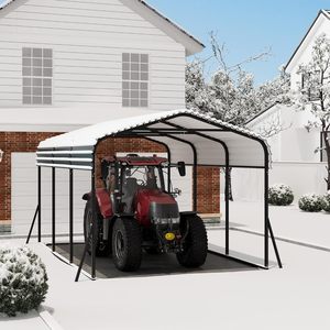Abri de voiture en métal, 10x15 pieds, auvent de <span class=keywords><strong>carport</strong></span> extérieur, abri de voiture de garage robuste, protection contre le soleil pour SUV, camion, bateaux - Product Image 3
