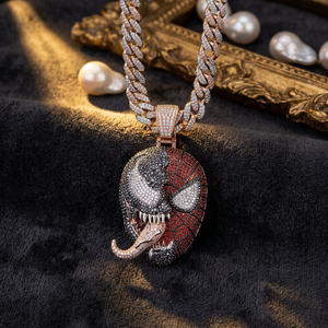 Oferta Especial: Colgante Hip Hop de Doble Cara con Incrustaciones de Diamantes, Plata 925, Joyería Fina de Moda, Colgante Hip Hop Personalizado - Product Image 2