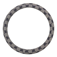 Housse de volant de voiture en cuir PVC gris argenté 1,1 mm résistante à l'usure, monogramme lettre D bleu marine, accessoire intérieur automobile pour berline et SUV
