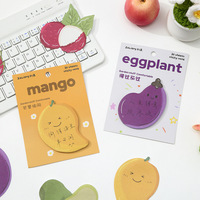 Bloc-notes adhésif personnalisé à faible MOQ avec motif de fruits de dessin animé pour étudiants, idéal pour les cadeaux promotionnels et les fêtes