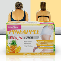 Jus de Pineapple Winstown Slim Fit, Détox Naturel, Perte de Poids, Poudre Instantanée, Contrôle de la Faim, Complément Alimentaire en Fibres, OEM