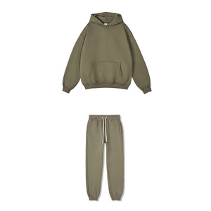 350G Cotton Blend Fleece Winter Hoodie & Pant Set | ODM Supply | Sporty Loungewear for Gym & Daily Use - Product Image 1