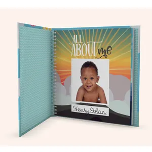 Hardcover custom design my first five years YO binding milestones keepsake baby album memory photo book