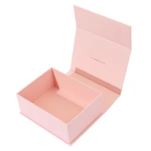 도매 주문 종이상자 호화스러운 엄밀한 정연한 분홍색 자석 뚜껑을 가진 빈 서류상 포장 자석 선물 상자