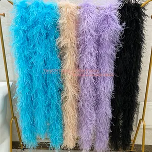 Ladies Daily Wear Ostrich Feather lace for Coat Elegant Fluffy Colorful Cotton Coat ornament on the edge of ostrich feather coat