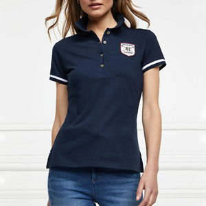 Premium Equestrian Womens Show <strong>Shirt</strong> Ink Navy Horse Riding Short Sleeves Classic <strong>Ladies</strong> <strong>Polo</strong> <strong>Shirt</strong> - Product Image 2