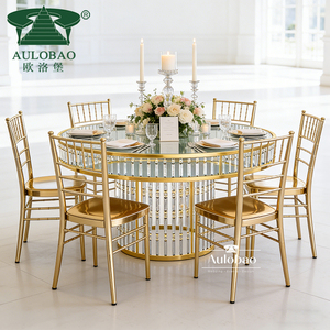 Stainless Steel Golden Luxury Design Bride Groom Wedding <b>Table</b> With Crystal - Product Image 3