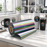 Film cristal UV argenté laser, film PET UV DTF pour imprimante UV XP600/I3200/DX7 pour étiquettes adhésives