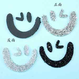 แผ่นปะรูปยิ้มน่ารักประดับเพชรระยิบระยับแบบรีดติดเสื้อผ้าหรือกระเป๋า - Product Image 3