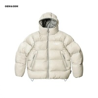 Veste matelassée en toile noire personnalisée pour hommes col montant fermeture à glissière manteau d'hiver décontracté pour l'automne avec devant enduit