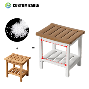 Banc de douche moderne MEISEN en HDPE, table et chaise d'extérieur, durable, imperméable, résistant aux UV, coussin à séchage rapide, portable, pour parc - Product Image 1