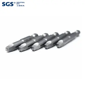 Sumber Pabrik SGS 6.35Mm Magnetik Kuat S2 Bahan 50Mm 75Mm Kepala Tunggal Squarer Industri Obeng Bits