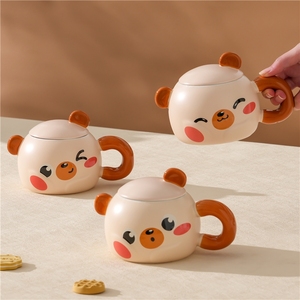 Factory Newest Price 400ML Cute Cartoon Animal <b>Mug</b> 3D <b>Ceramic</b> Cup Milk <b>Ceramic</b> <b>Mugs</b> Cartoon Cute Couple Coffee Cups - Product Image 5