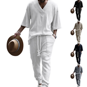 เสื้อสเวตเตอร์แบบสวมหัวแขนสั้นผ้าโพลีเอสเตอร์ชุดวอร์มกางเกง2ชิ้นสำหรับใส่เล่นกีฬา2026 - Product Image 2