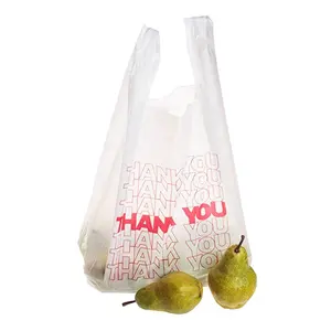 حقائب مخصصة شكرًا لك حقيبة تسوق من شركة تصنيع قمصان HDPE/LDPE مع شعار