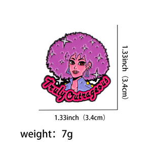 80er Jahre JEM Sänger Rock Girl Art Brosche Emaille Pins Kreative Retro Metall dekorative Revers Abzeichen Modeschmuck Souvenir Geschenke - Product Image 6