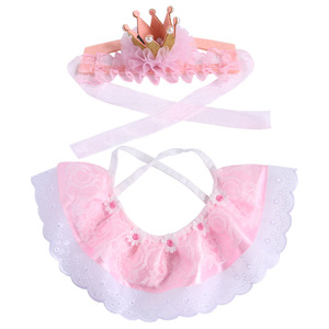 Disfraces de Gato Princesa: Conjunto de Sombrero y Bufanda Rosa para Cumpleaños, Lindo Pañuelo de Encaje para Gato, Tiara, Corona y Accesorios de Babero - Product Image 6