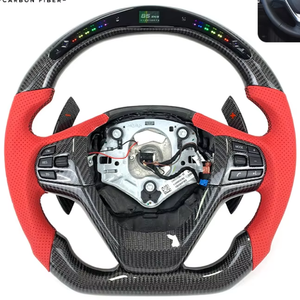 Volante de Cuero Rojo con Fibra de Carbono y Pantalla LED para <span class=keywords><strong>BMW</strong></span> F30 F31 F32 F33 F34 F36 <span class=keywords><strong>320D</strong></span> 325i 525Li, Accesorios para Auto - Product Image 1