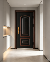 Porte d'entrée en acier ignifugé moderne et contemporaine, prix d'usine, surface finie pour maison, villa, appartement, hôtel