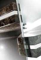 Nouvelles tendances Design luxueux escalier d'intérieur marches en pierre naturelle escaliers flottants en marbre faisceau escaliers droits flottants