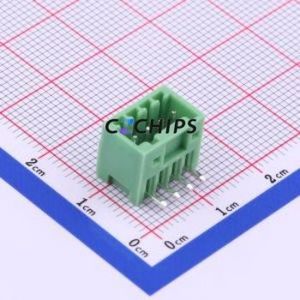 KF2EDGR-2.54-4P Plug-in Terminal Block Bent Lead Through Hole,P=2.54mm Board-to-Board / Socket - Closed 1x4P 2.54mm Green - Product Image 1