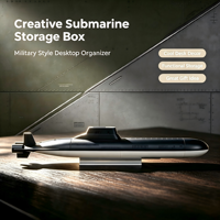 Estuche de Lápices Multifuncional de Plástico Moderno de Primera Calidad, Impreso en 3D, Modelo de Submarino Creativo, Decoración con Temática Militar y Naval, Cilindro Negro