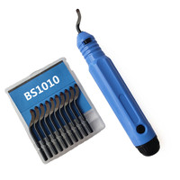 Ensemble d'outils d'ébavurage manuelle, grattoir NB1100, + 10 lames de coupe, outil d'ébavurage en plastique