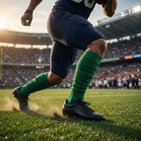 Chaussettes de compression antidérapantes rembourrées pour le rugby et le football, à dégradé de couleurs, pour hommes et femmes