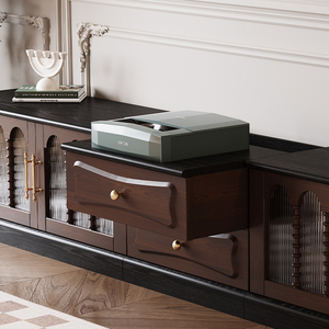 <span class=keywords><strong>100</strong></span> pouces minimaliste mode hôtel de luxe nouveau Design brun Laser <span class=keywords><strong>Tv</strong></span> Stand italien armoires de télévision en bois massif - Product Image 2