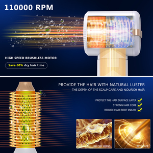 Nuevo Producto: Secador de Pelo 7 en 1 Multifuncional, 110,000 RPM, 3 Velocidades, Cepillo Secador de Pelo con Rizador Automático - Product Image 4