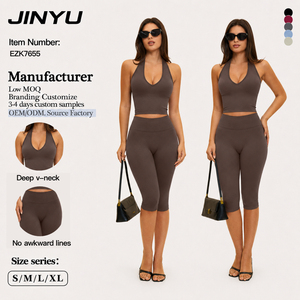 JINYU Leggings Capri de Yoga <span class=keywords><strong>Taille</strong></span> <span class=keywords><strong>Haute</strong></span> pour <span class=keywords><strong>Femme</strong></span>, Effet Ventre Plat et Remonte-Fesses, Extensibles, pour Entraînement et Sport - Product Image 1