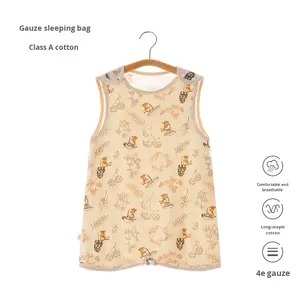 Vêtements en mousseline pour bébé Gilet sans manches d'<span class=keywords><strong>été</strong></span> pour nouveau-né Sac de couchage en gaze de coton pur pour bébé - Product Image 2