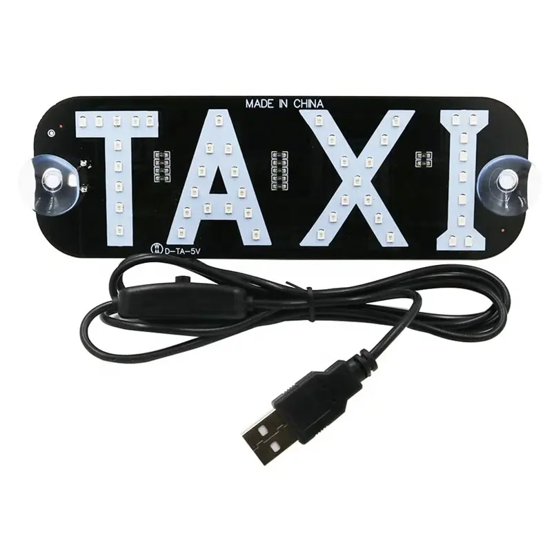 Usb Groene Led Sign Decor Taxi Knipperende Haak Op Autoruit Taxi Light Lamp