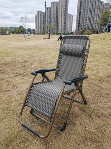 Venta caliente ajustable al aire libre Metal Sunbed Lounge Chaise Chair portátil para patio al por mayor para uso - Product Image 2