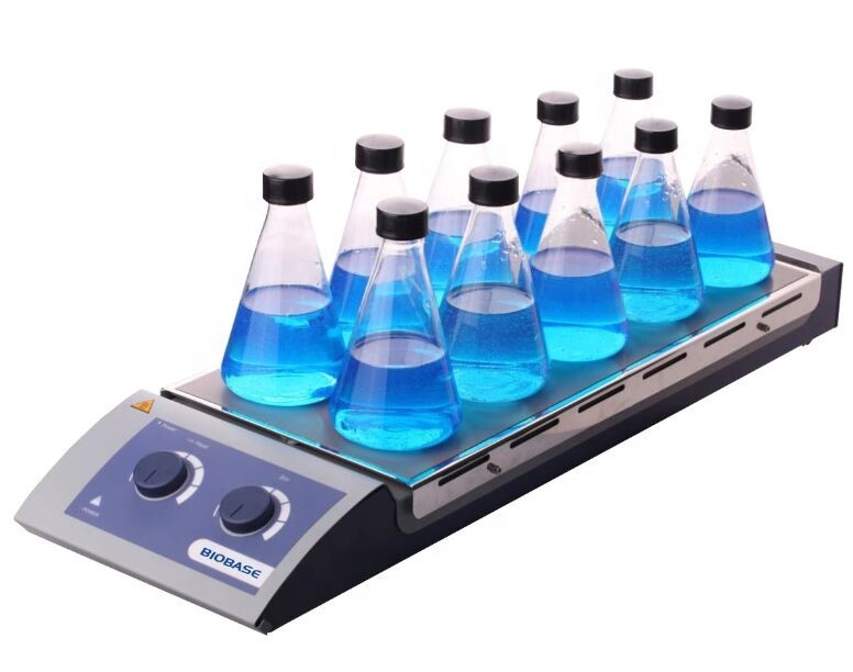 Многопозиционный Магнитный мешалка из нержавеющей стали, 0-1100 ОБ/мин