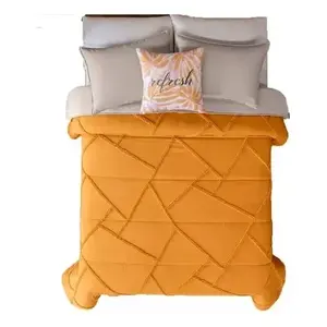 Ensemble de housse de couette Mustard Baru, taille Queen, matelassage géométrique, literie moderne pour la maison - Product Image 4