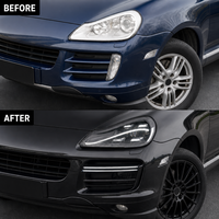 Kit de conversion de phares LED pour Porsche Cayenne 957 (ancien modèle vers nouveau) avec éclairage adaptatif 12V et feux de route pour atelier de réparation