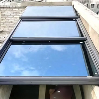 Fenêtre de toit ouvrante motorisée en profilé aluminium, personnalisée, électrique, automatique, rétractable, pour patio