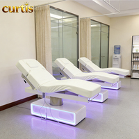 Table de massage électrique professionnelle de luxe en cuir avec éponge haute densité et 3 moteurs réglables pour salon de beauté, hôtel, chambre et salon