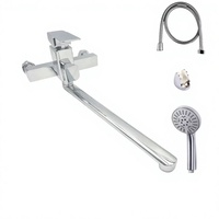 Robinet de baignoire russe trois voies en alliage avec douchette chaud-froid, tuyau extensible et ensemble de bidet pivotant, finition électroplaquée