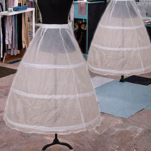 En gros Jupons de mariée coupe trapèze <span class=keywords><strong>1</strong></span> couche 3 cerceaux 100% Polyester Teint uni Échantillon disponible en 7 jours En stock Mariage - Product Image 3