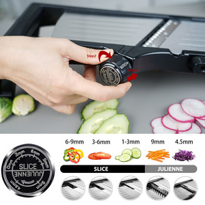 Mandoline réglable, trancheuse à légumes, trancheuse à aliments en acier inoxydable <span class=keywords><strong>pour</strong></span> pommes de terre, <span class=keywords><strong>gaufrier</strong></span> avec support de sécurité, cuisine - Product Image 4